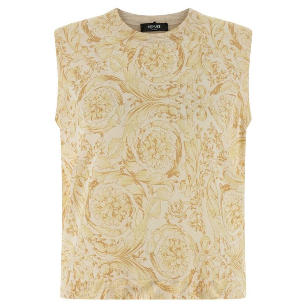 Versace Multicolor Silk Sleeveless Women's Jacket